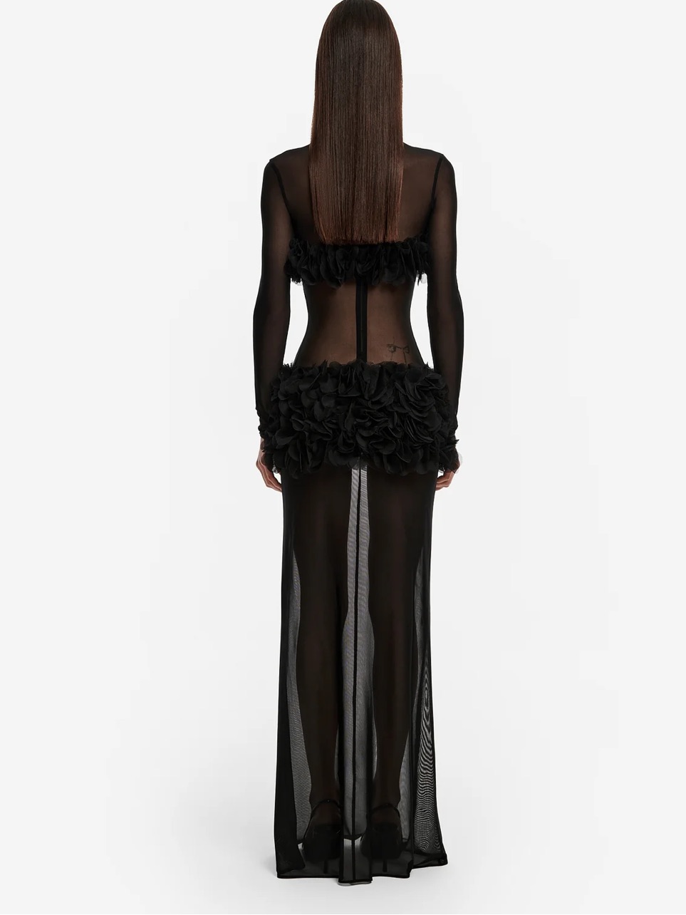 Selezza London Sheer Tulle Maxi Dress Xxs — image 2 of 8